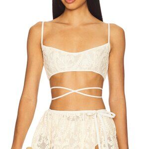 NEW SAU LEE Amare Bralette Vanilla Cream Off White Crop Top